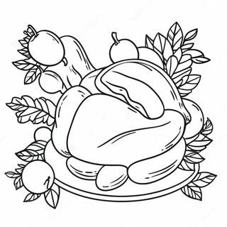 Festive Friendsgiving Table Coloring Page 55654-44409