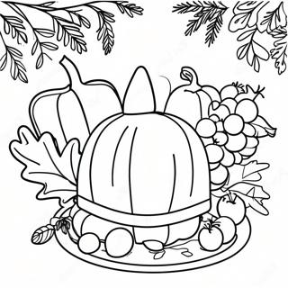 Festive Friendsgiving Table Coloring Page 55654-44410