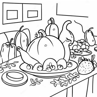 Festive Friendsgiving Table Coloring Page 55654-44411