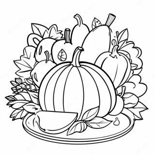 Festive Friendsgiving Table Coloring Page 55654-44412