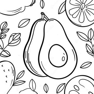 Avocado Coloring Page 5566-4548