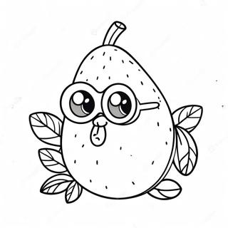 Cute Avocado With Sunglasses Coloring Page 5567-4553