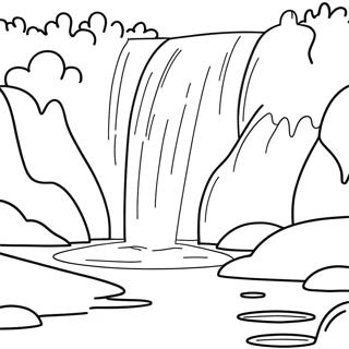 Realistic Waterfall Coloring Pages