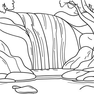 Realistic Waterfall Coloring Page 55683-44434