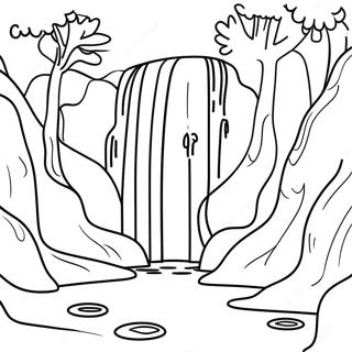 Realistic Waterfall Coloring Page 55683-44435