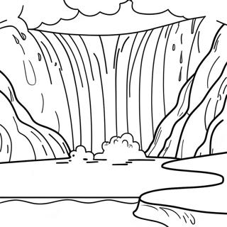 Realistic Waterfall Coloring Pages