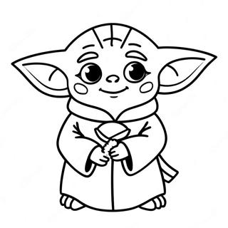 Cute Yoda With Baby Yoda Coloring Page 55694-44438