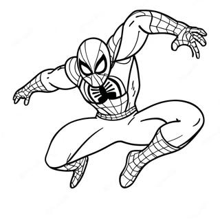 Scarlet Spider Action Pose Coloring Page 55713-44457