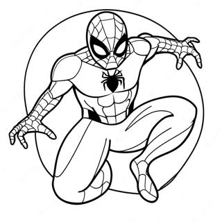 Scarlet Spider Action Pose Coloring Page 55713-44458