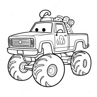 Christmas Monster Truck With Santa Coloring Page 55723-44463