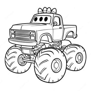 Christmas Monster Truck With Santa Coloring Page 55723-44464