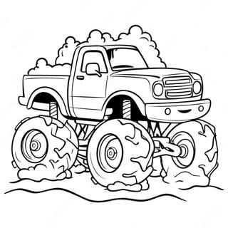 Festive Christmas Monster Truck Driving Through Snow Coloring Page 55724-44466