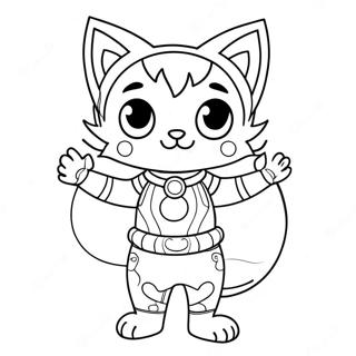 Catboy In Festive Costume Coloring Page 55734-44476