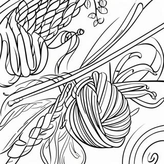 Knitting Yarn And Needles Coloring Page 55783-44518