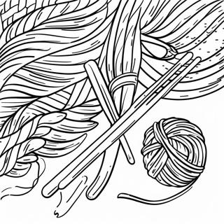 Knitting Yarn And Needles Coloring Page 55783-44519