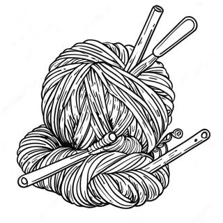 Knitting Yarn And Needles Coloring Page 55783-44520