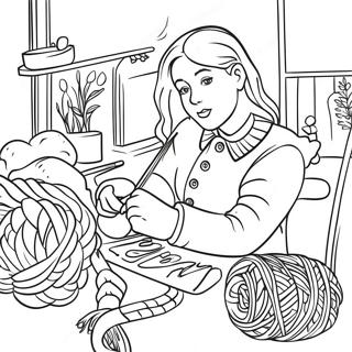 Knitting Coloring Pages