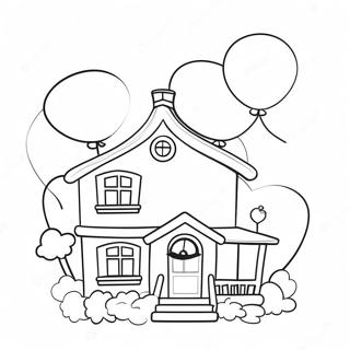 Colorful Up House With Balloons Coloring Page 55824-44550