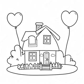 Colorful Up House With Balloons Coloring Page 55824-44551