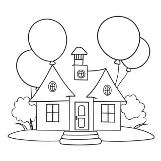 Colorful Up House With Balloons Coloring Page 55824-44552