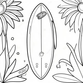 Colorful Hawaiian Surfboard Coloring Page 55834-44555