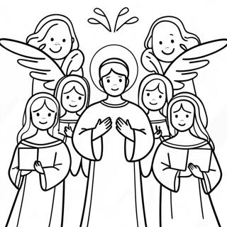 Angelic Choir In The Kingdom Of Heaven Coloring Page 55854-44565