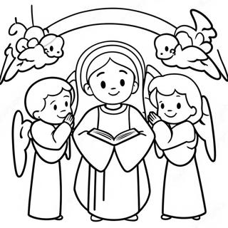 Angelic Choir In The Kingdom Of Heaven Coloring Page 55854-44566