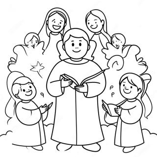 Angelic Choir In The Kingdom Of Heaven Coloring Page 55854-44568