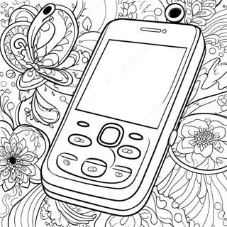 Retro Smartphone With Colorful Background Coloring Page 55864-44573