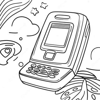 Retro Smartphone With Colorful Background Coloring Page 55864-44576