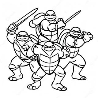 Teenage Mutant Ninja Turtles In Action Coloring Page 55874-44581