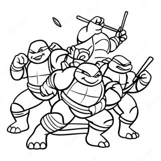 Teenage Mutant Ninja Turtles In Action Coloring Page 55874-44582