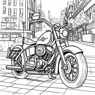 Vintage Harley Davidson Bike Coloring Page 55914-44617