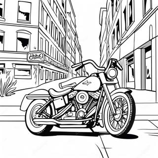 Vintage Harley Davidson Bike Coloring Page 55914-44618