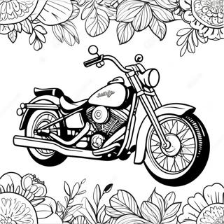 Vintage Harley Davidson Bike Coloring Page 55914-44619