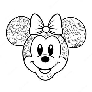 Cute Mickey Ears With Bow Coloring Page 55924-44623