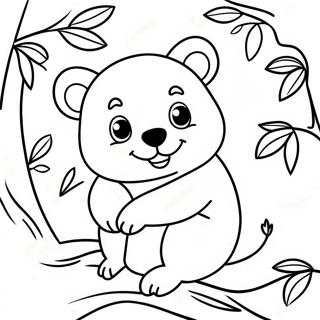 Cute Wombat In A Tree Coloring Page 55934-44634