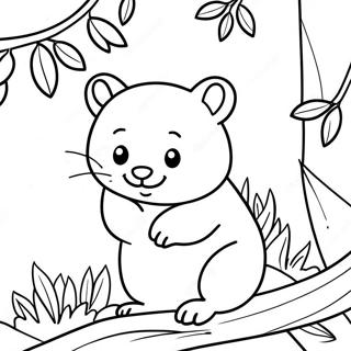 Cute Wombat In A Tree Coloring Page 55934-44635