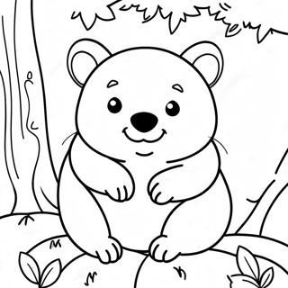 Cute Wombat In A Tree Coloring Page 55934-44636