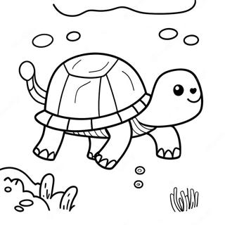 Cute Minecraft Turtle Swimming Coloring Page 55944-44641