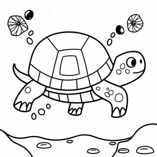 Cute Minecraft Turtle Swimming Coloring Page 55944-44642