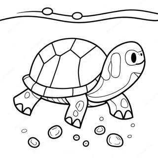 Cute Minecraft Turtle Swimming Coloring Page 55944-44643