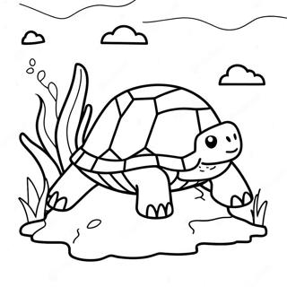 Cute Minecraft Turtle Swimming Coloring Page 55944-44644