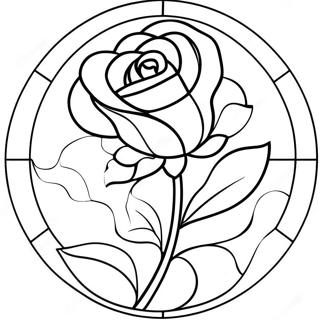 Elegant Stained Glass Rose Coloring Page 55964-44657