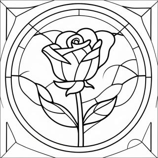 Elegant Stained Glass Rose Coloring Page 55964-44658