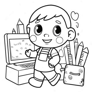 First Day Of Preschool Coloring Page 5596-4572