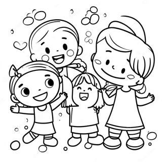 Happy Kids At Preschool Coloring Page 5597-4577