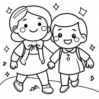 Happy Kids At Preschool Coloring Page 5597-4579