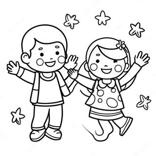 Happy Kids At Preschool Coloring Page 5597-4580