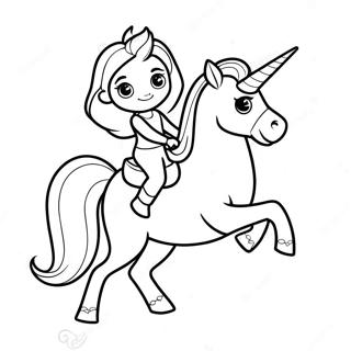 Brave Nella Riding A Unicorn Coloring Page 55984-44674